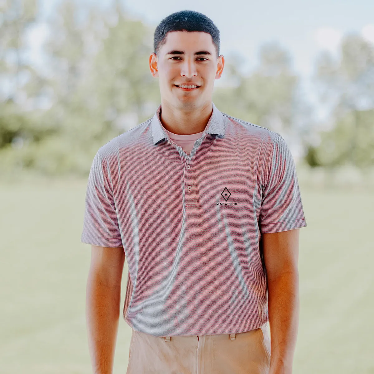 New! FIJI Personalized Johnnie-O Striped Polo