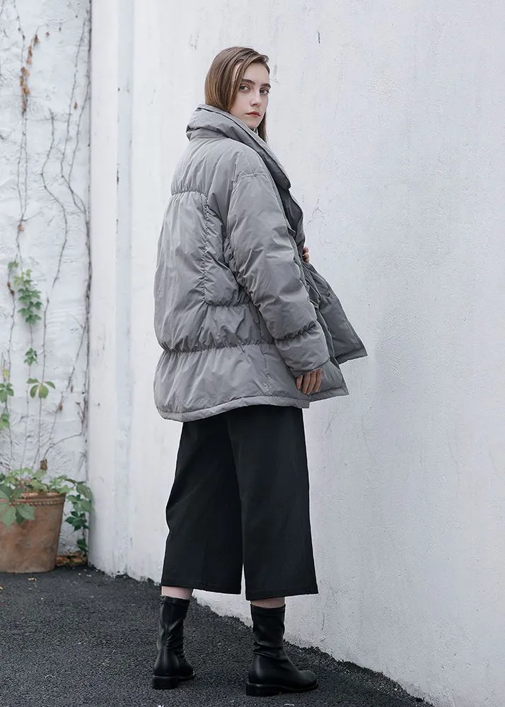 Notched Collar Down Puffer Coat