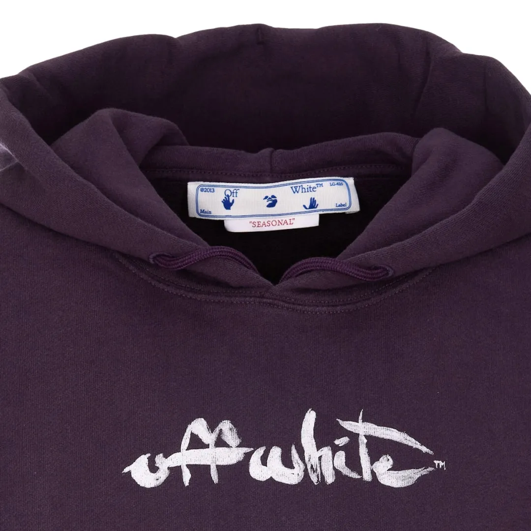 Off-White Paint Arrow Logo Purple Skate Fit Hoodie