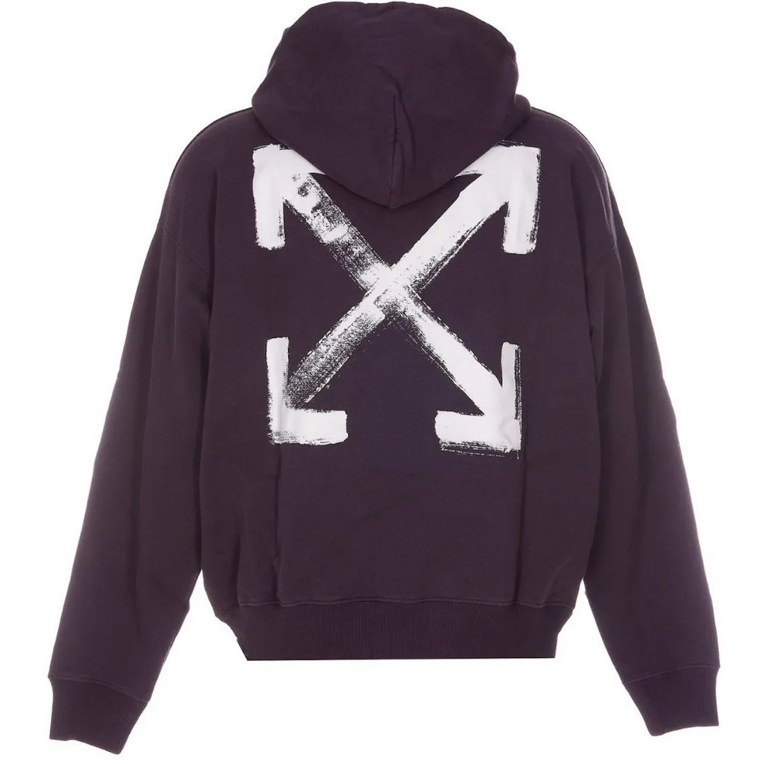 Off-White Paint Arrow Logo Purple Skate Fit Hoodie