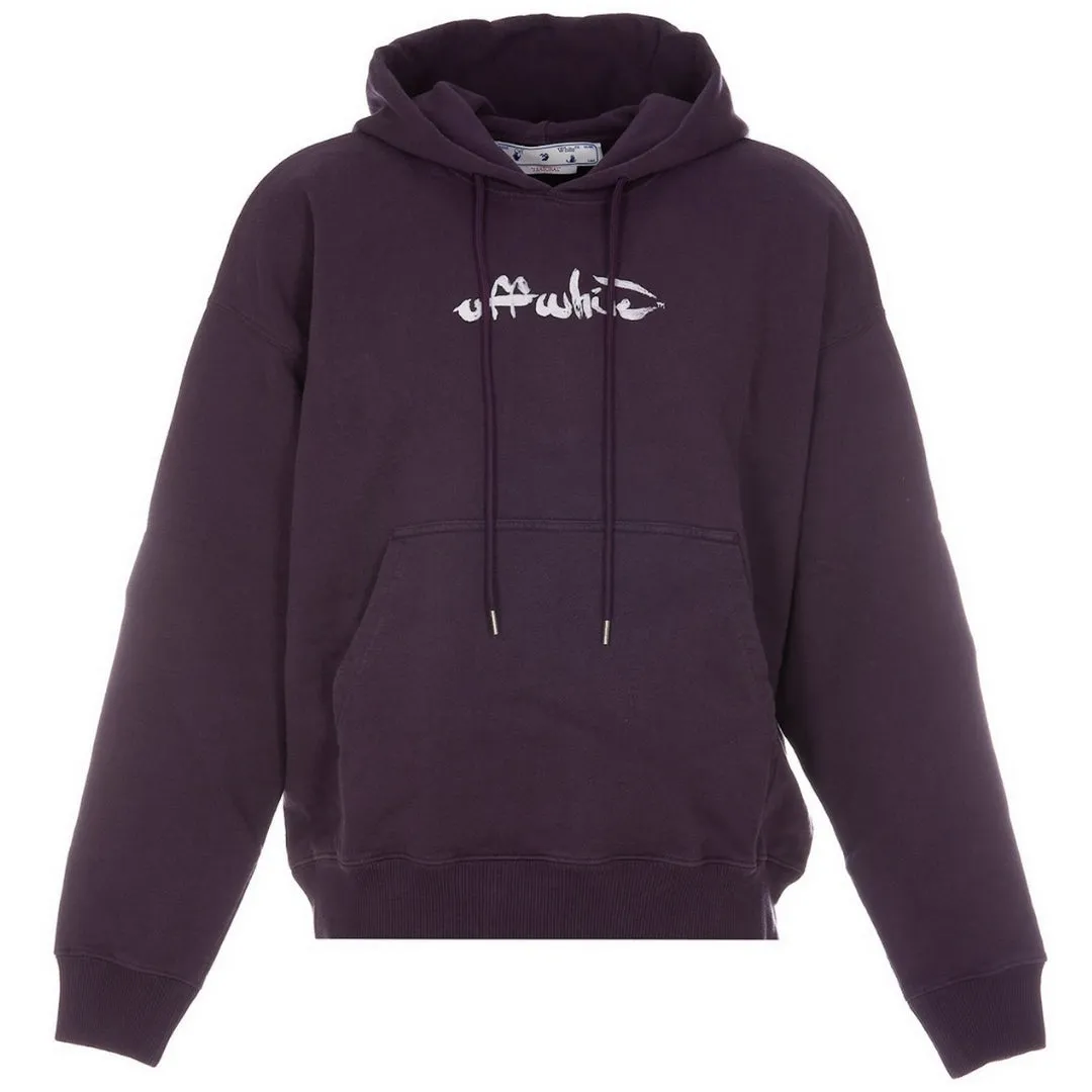 Off-White Paint Arrow Logo Purple Skate Fit Hoodie