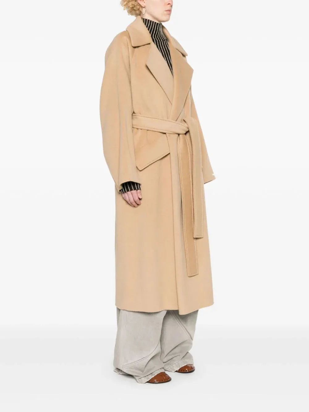 Orense Cashmere Blend Robe Coat in Beige