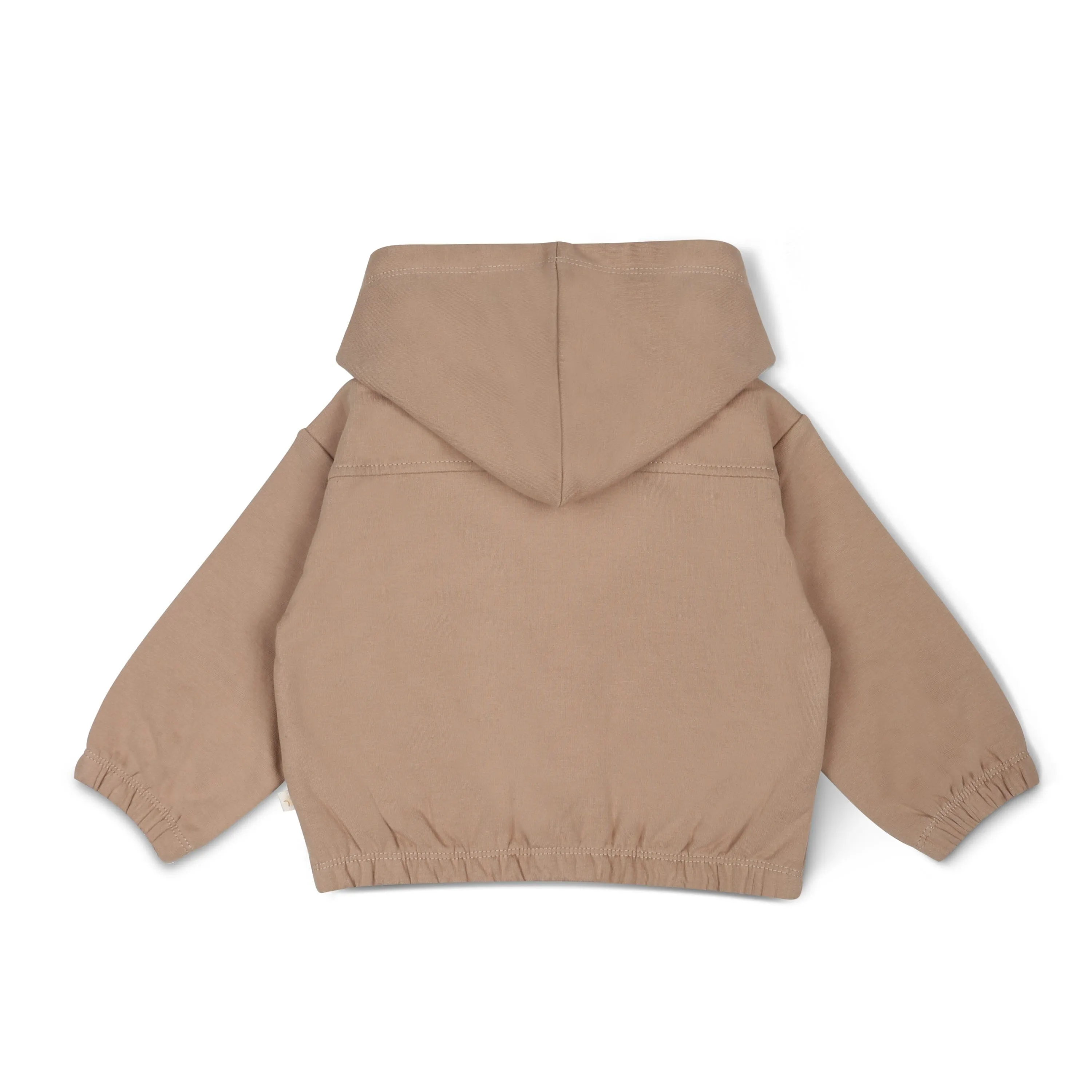 Organic Fleece Hooded Jacket | Taupe