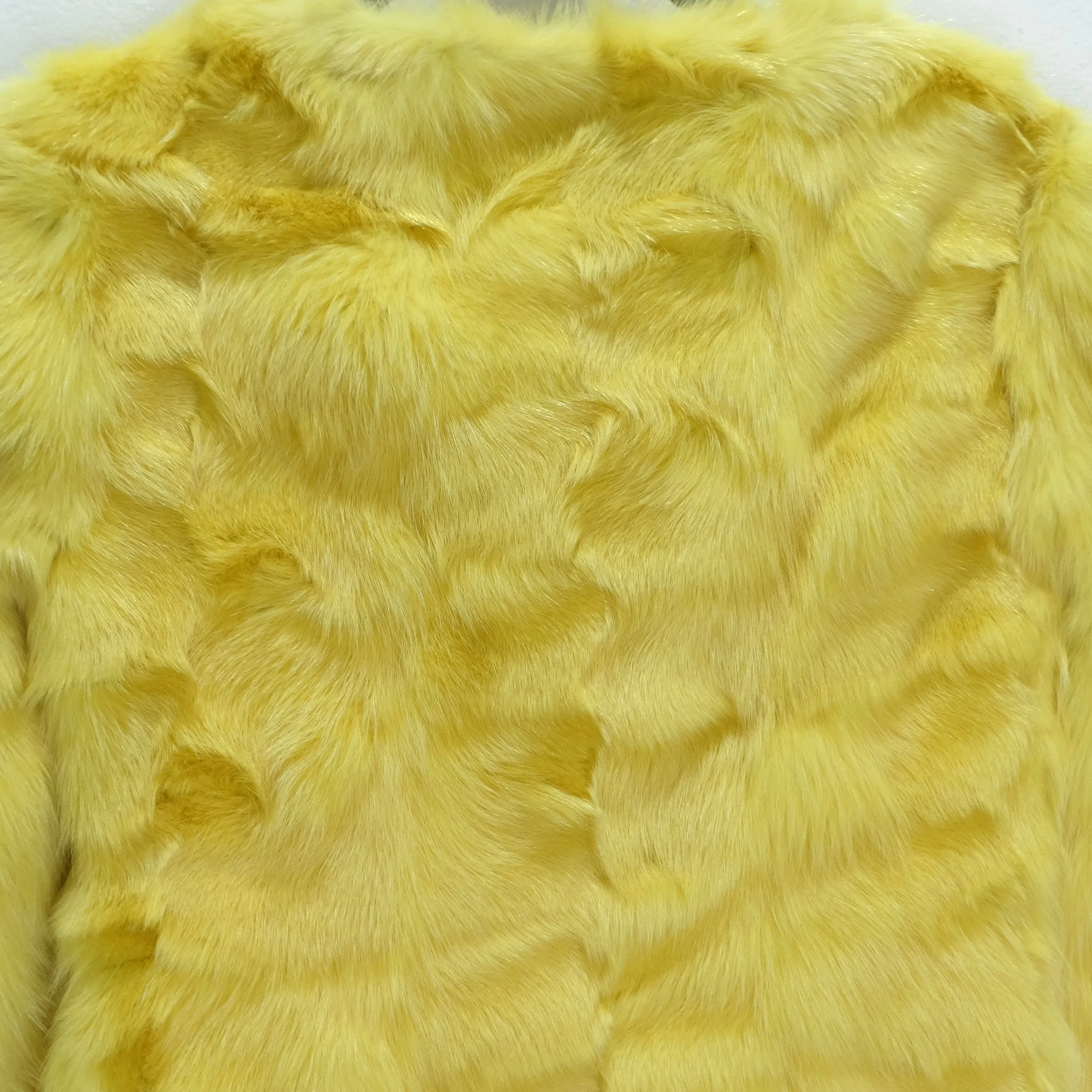 Philosophy di Alberta Ferretti 1990s Yellow Fox Fur Coat