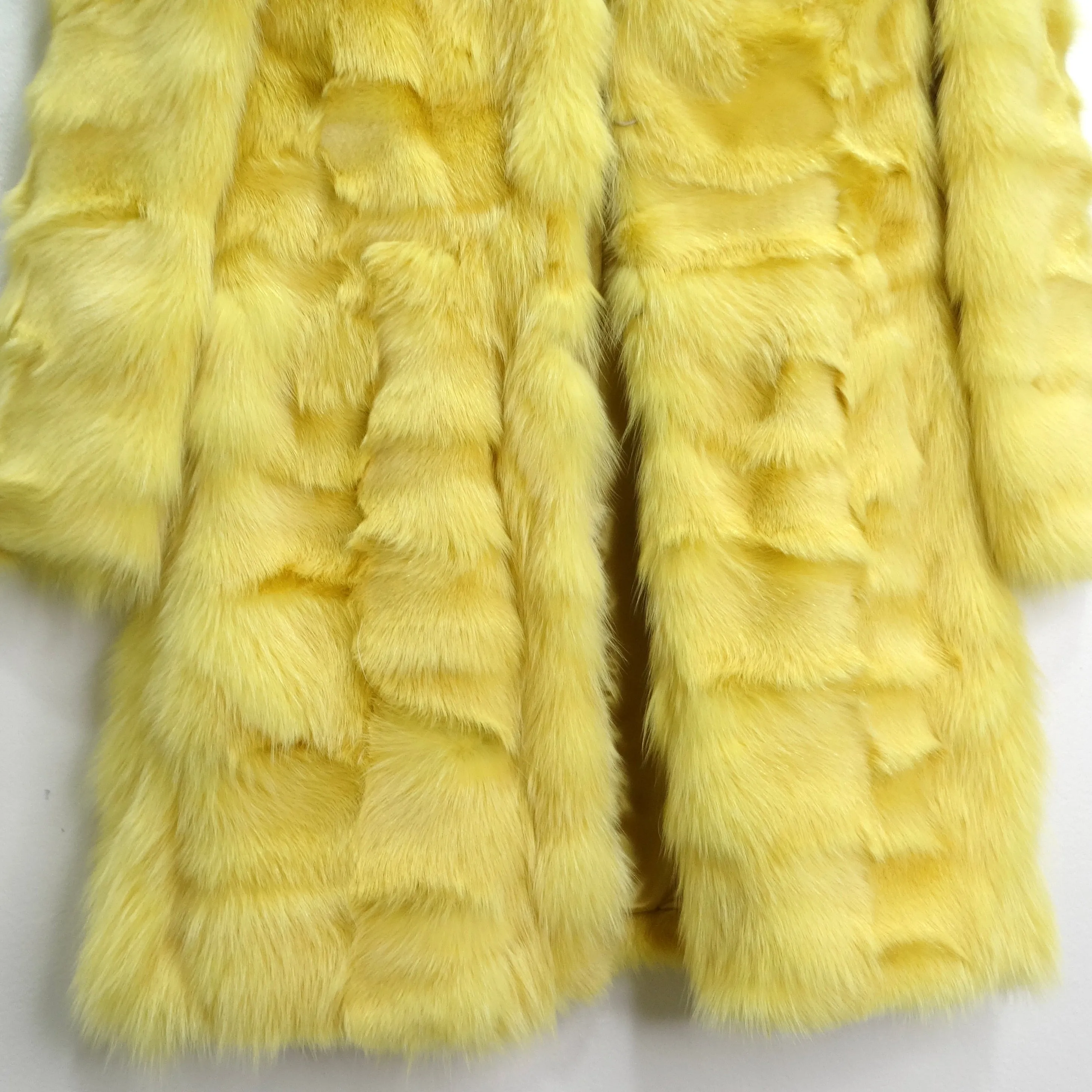 Philosophy di Alberta Ferretti 1990s Yellow Fox Fur Coat