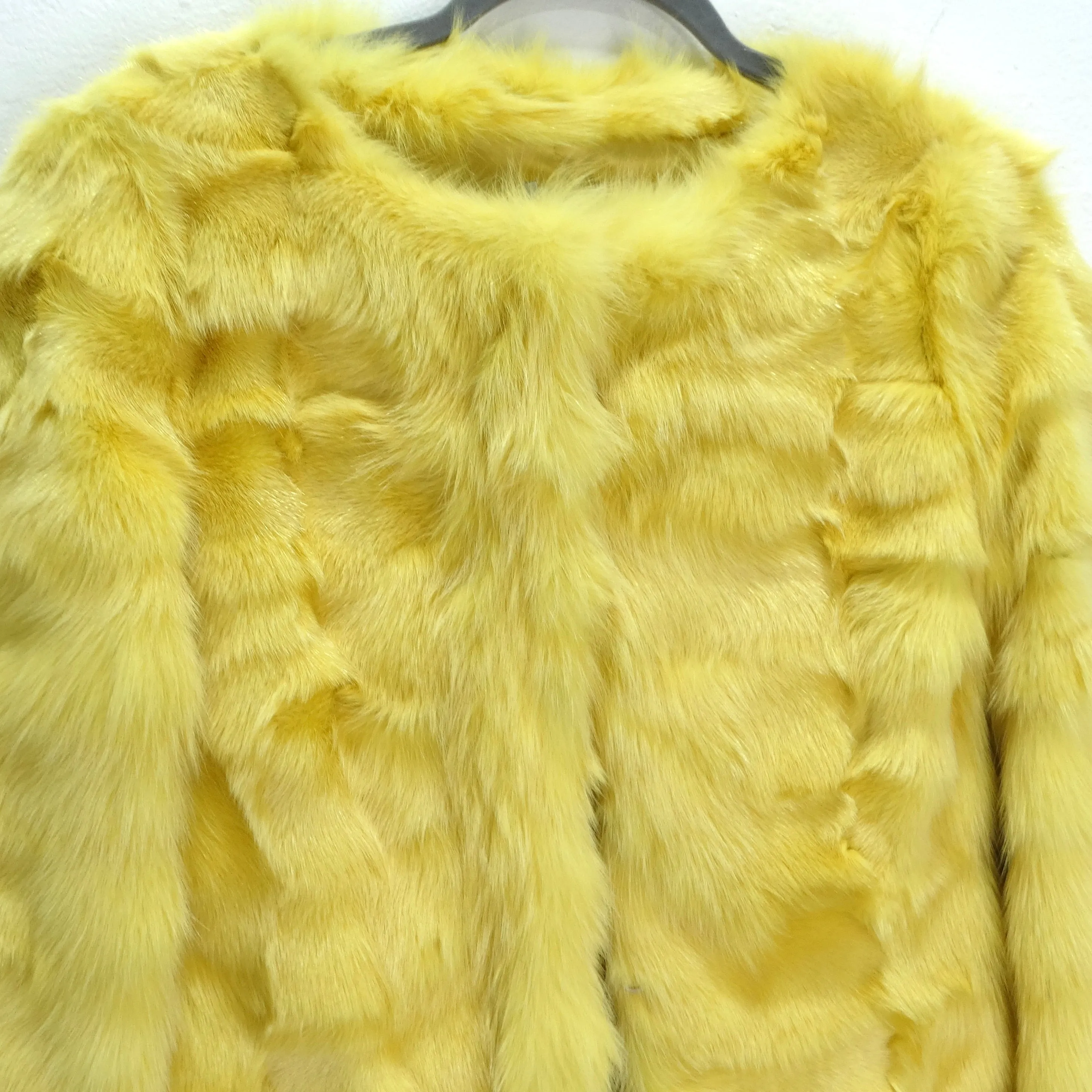 Philosophy di Alberta Ferretti 1990s Yellow Fox Fur Coat