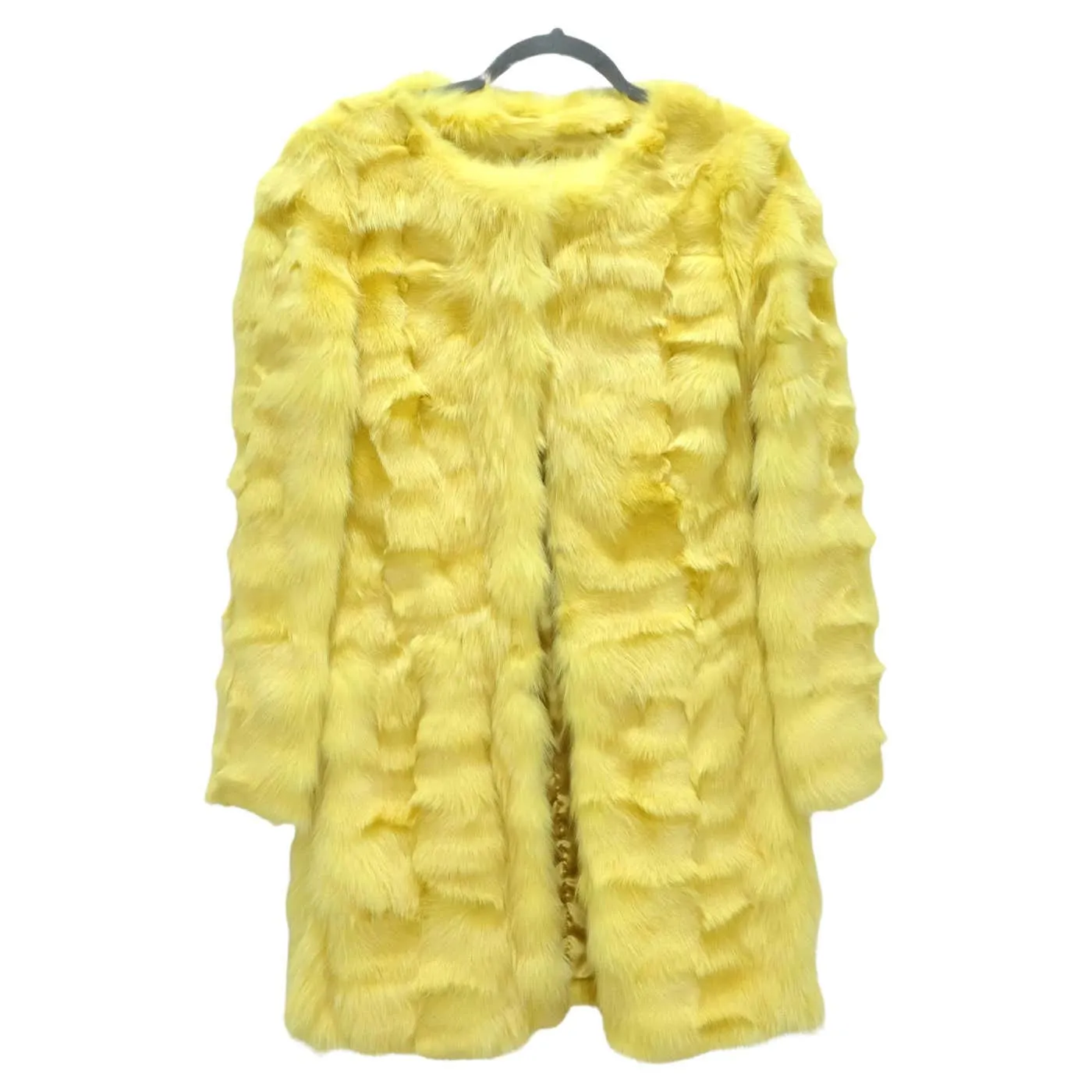 Philosophy di Alberta Ferretti 1990s Yellow Fox Fur Coat