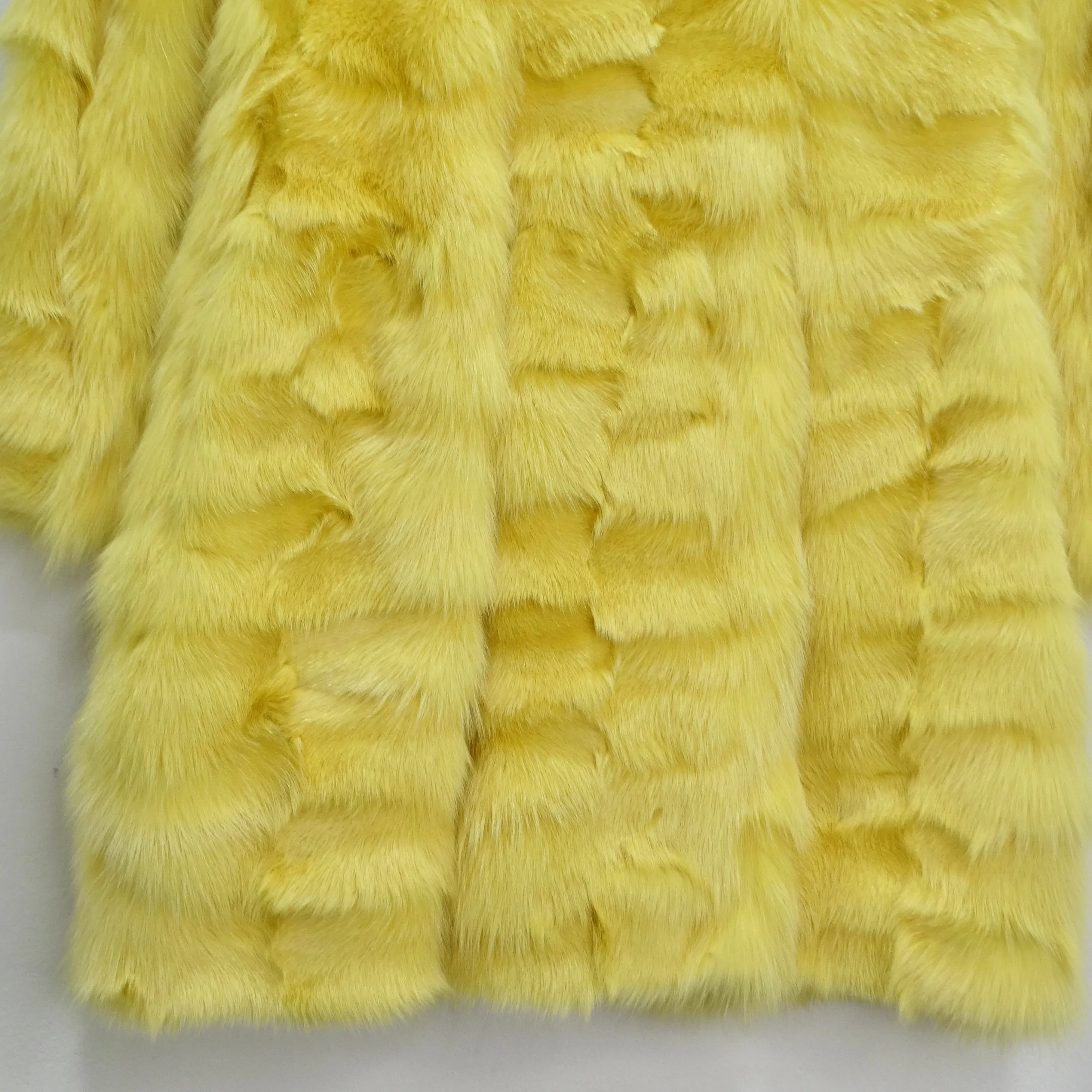 Philosophy di Alberta Ferretti 1990s Yellow Fox Fur Coat