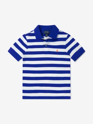 Ralph Lauren Boys Striped Polo Shirt in Blue