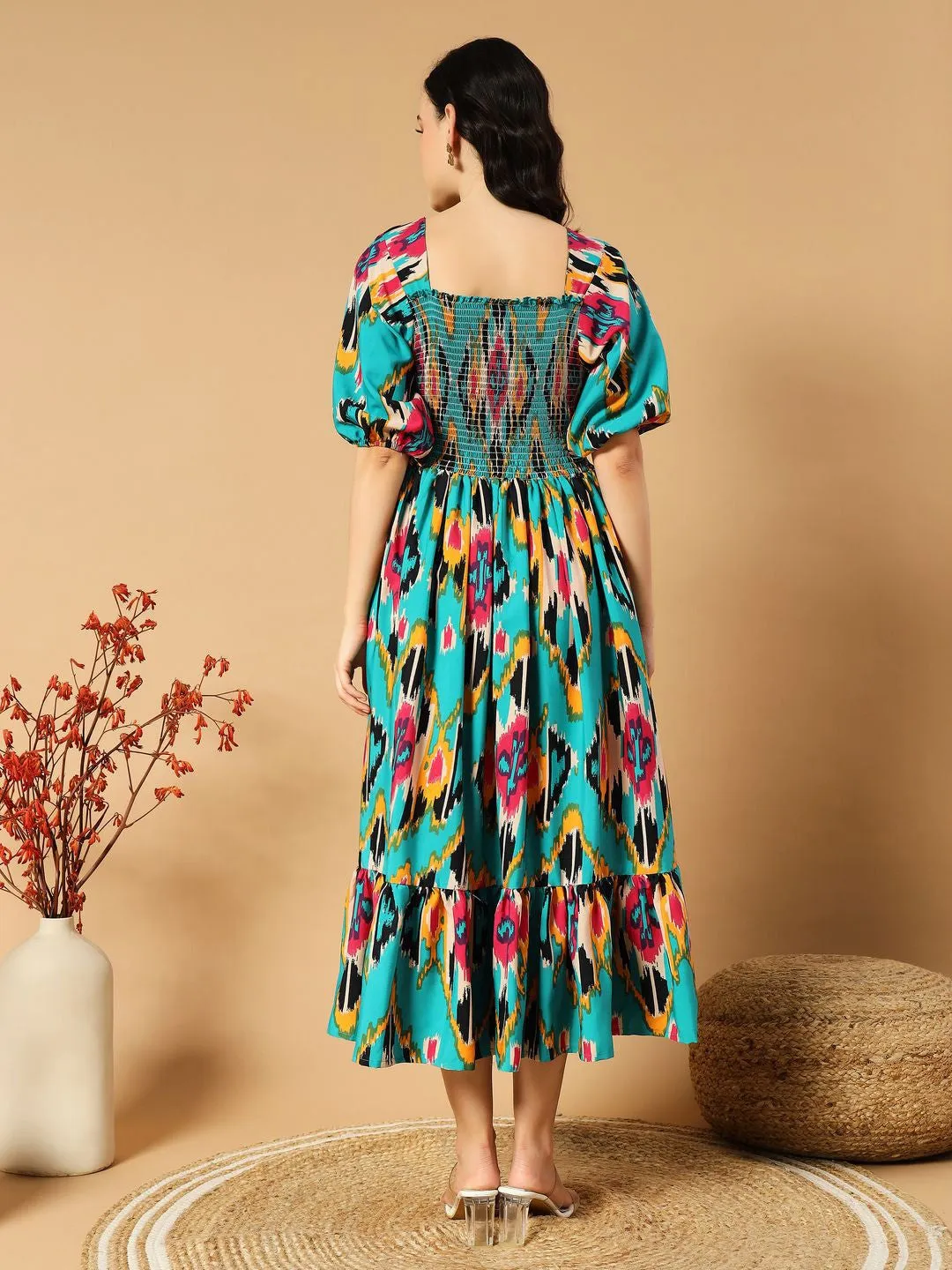 Rama Printed A-line Midi Dress