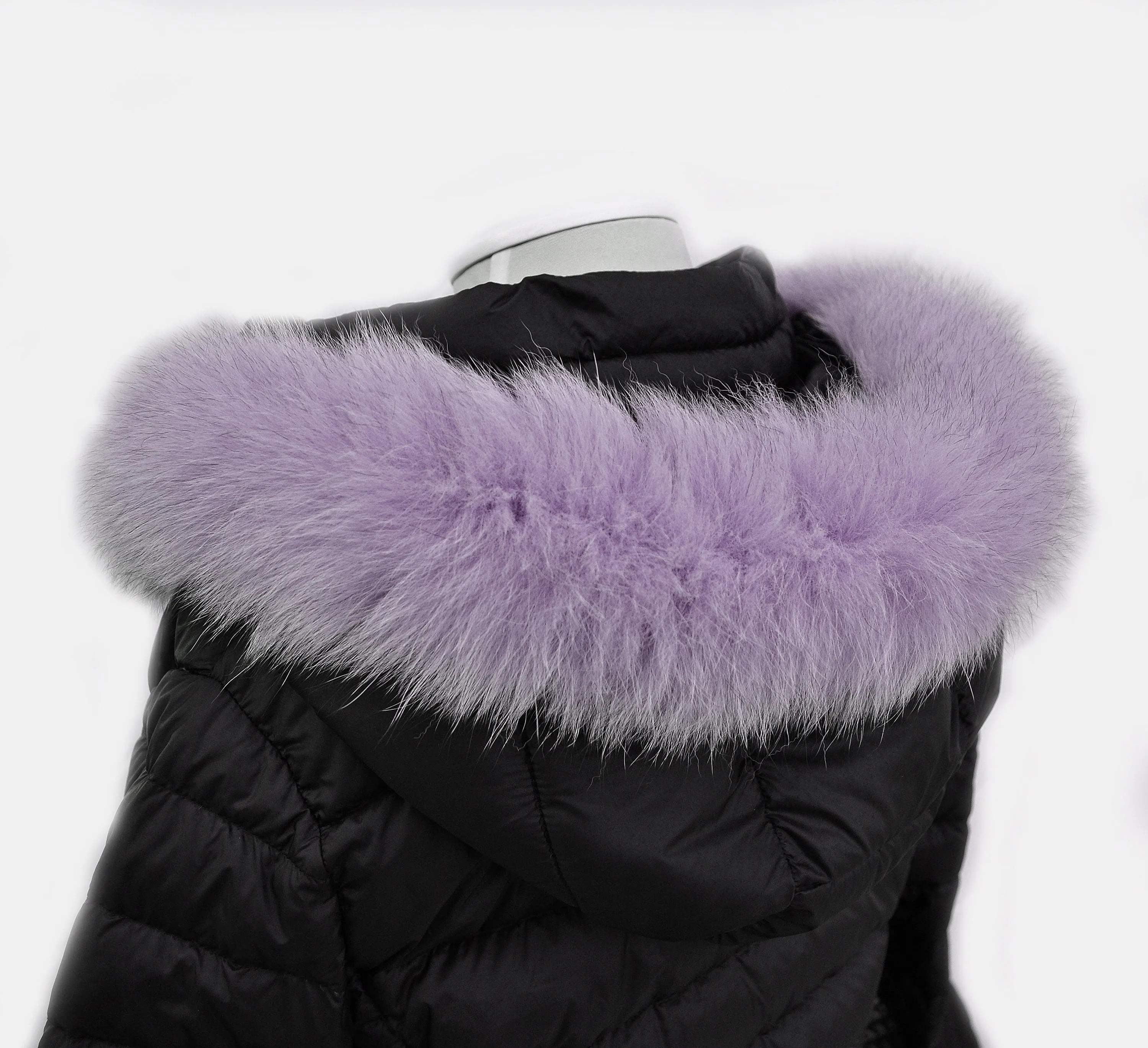 READY TO SHIP, Lilac 60 cm Real Fox Fur (Tail) Trim Hood, Fur collar trim, Fox Fur Collar, Fur Scarf, Fur Ruff, Fur Hood, Fur stripe, Trim