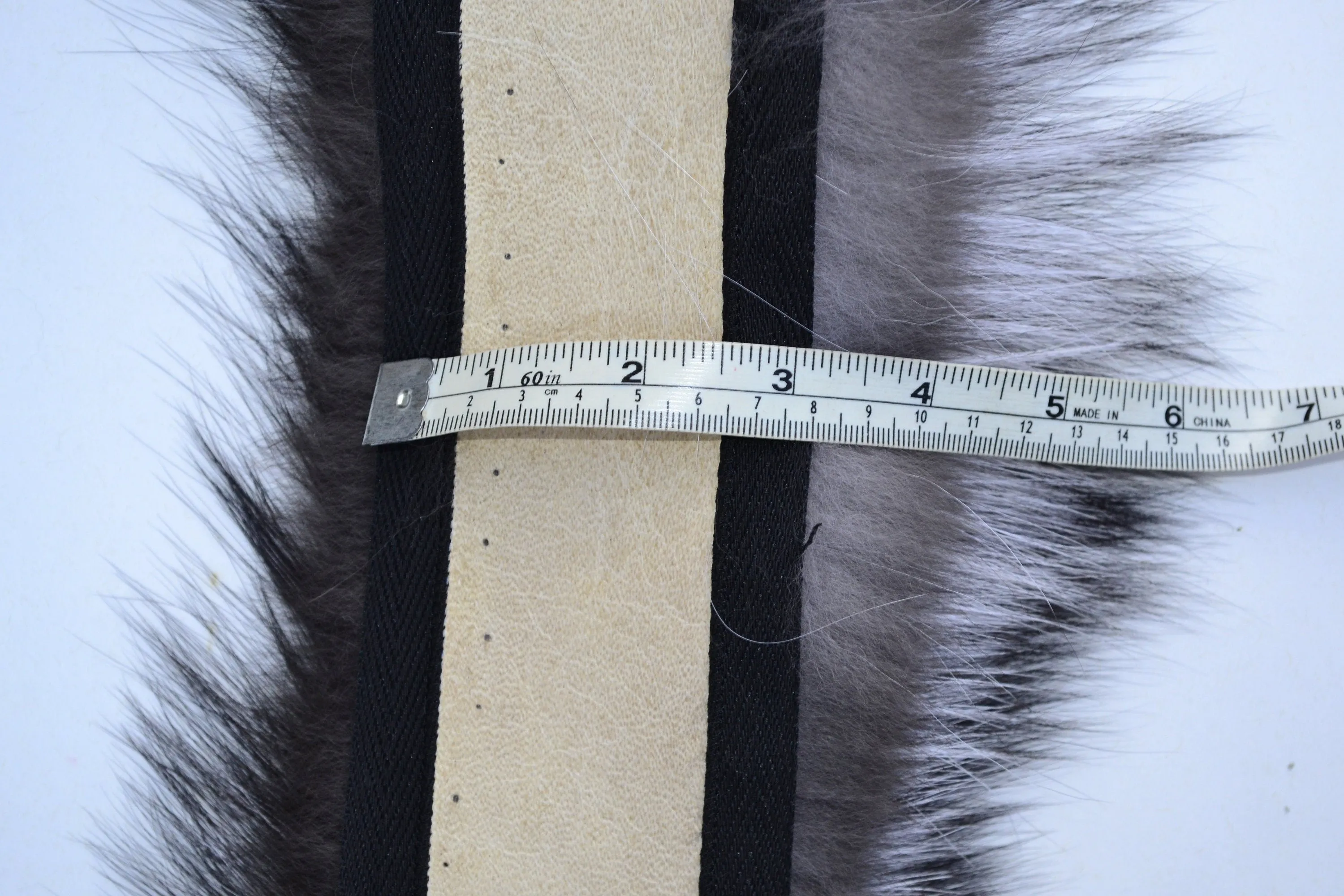 READY to SHIP, XL Real Silver Fox Fur Trim Hood, Large Fur collar trim, Fox Fur Collar, Fur Scarf, Fur Ruff, Fox Fur Hood, Fox Fur, Stripes