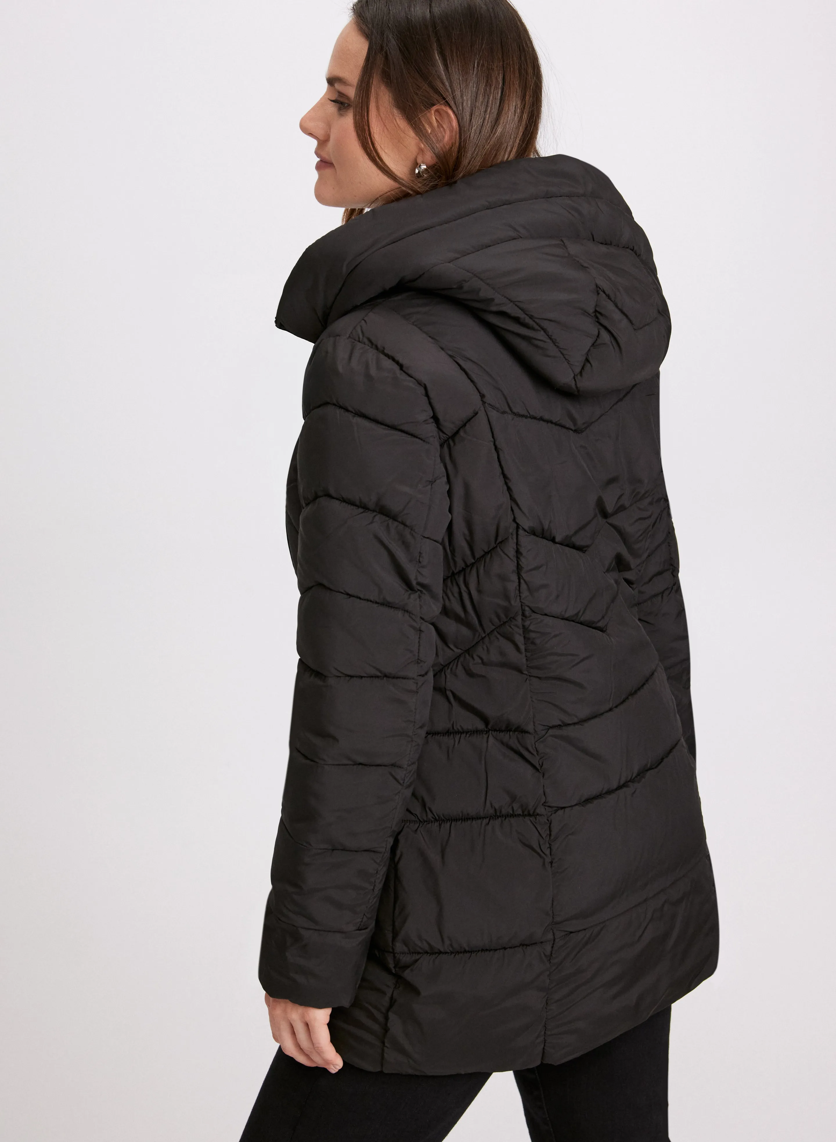 Recycled Material Puffer Coat