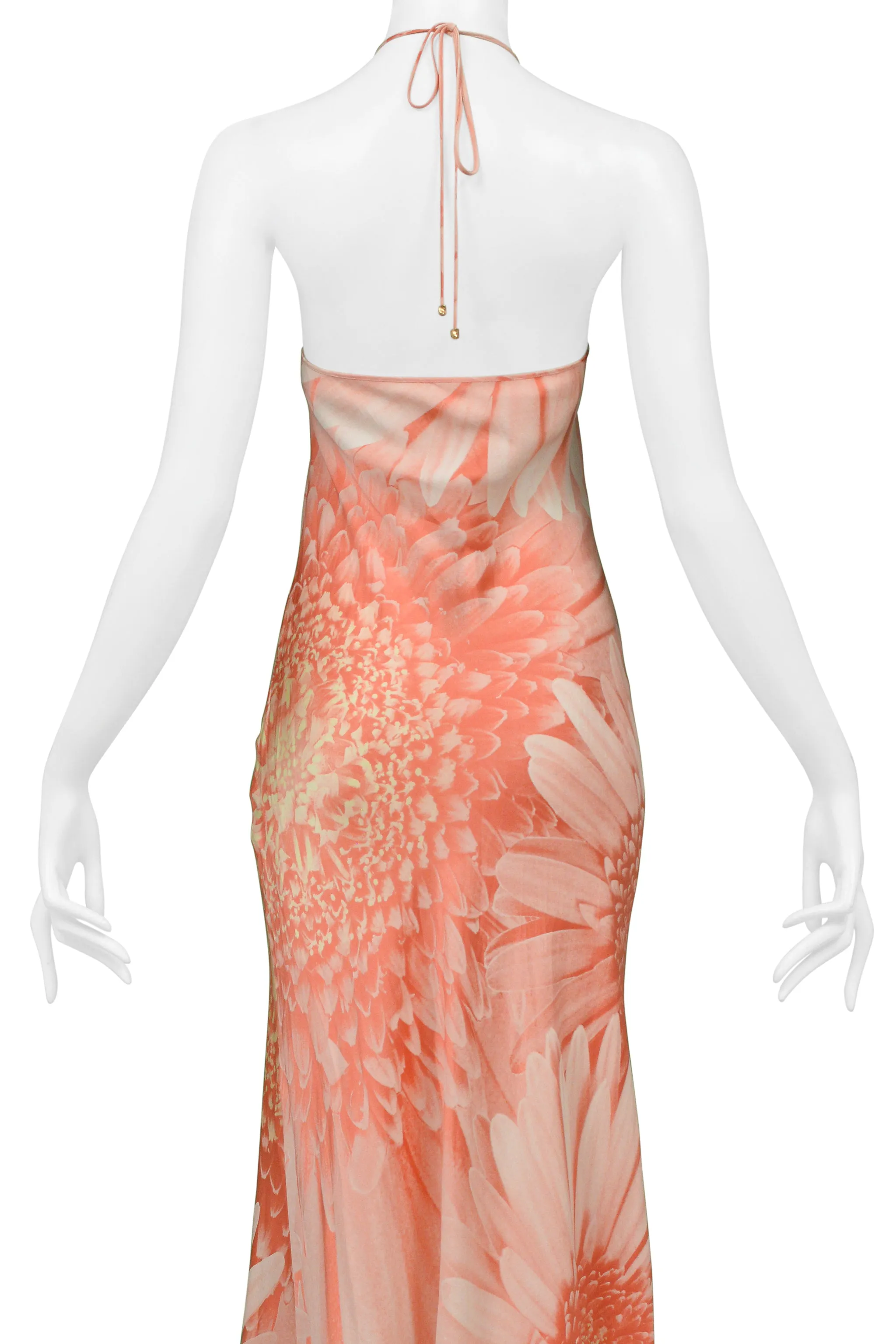 ROBERTO CAVALLI PINK DAISY MAXI SLIP DRESS