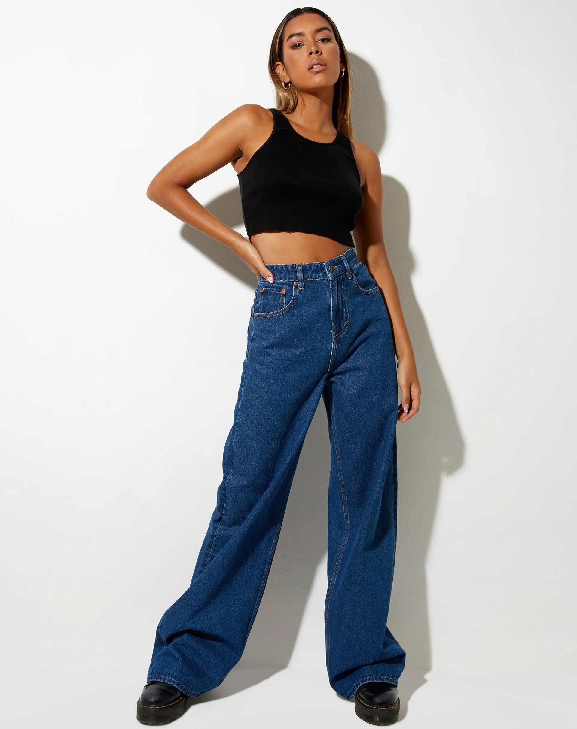 Roomy Extra Wide Jeans in Classic Blue