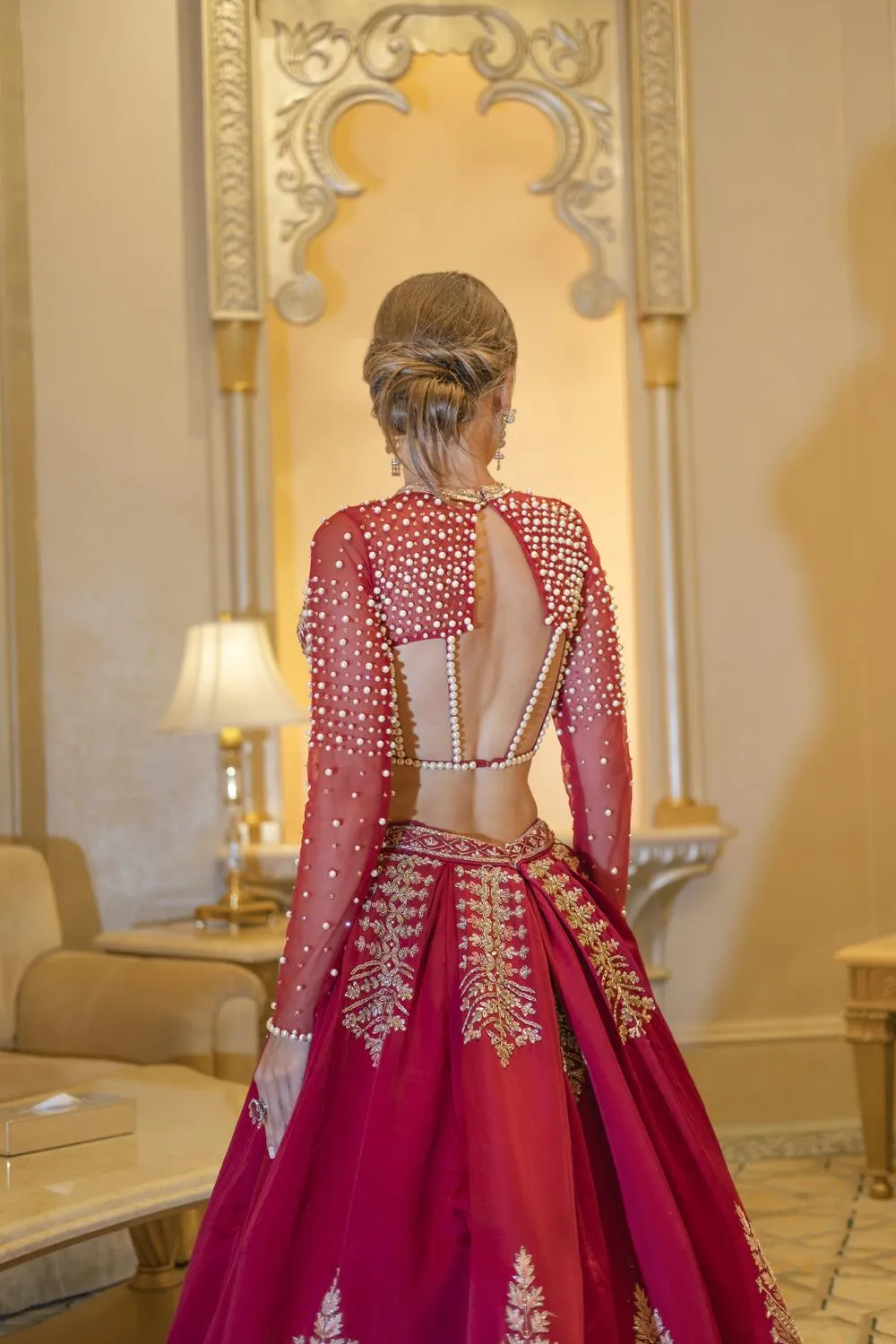 Rubeus Red Lehenga Set