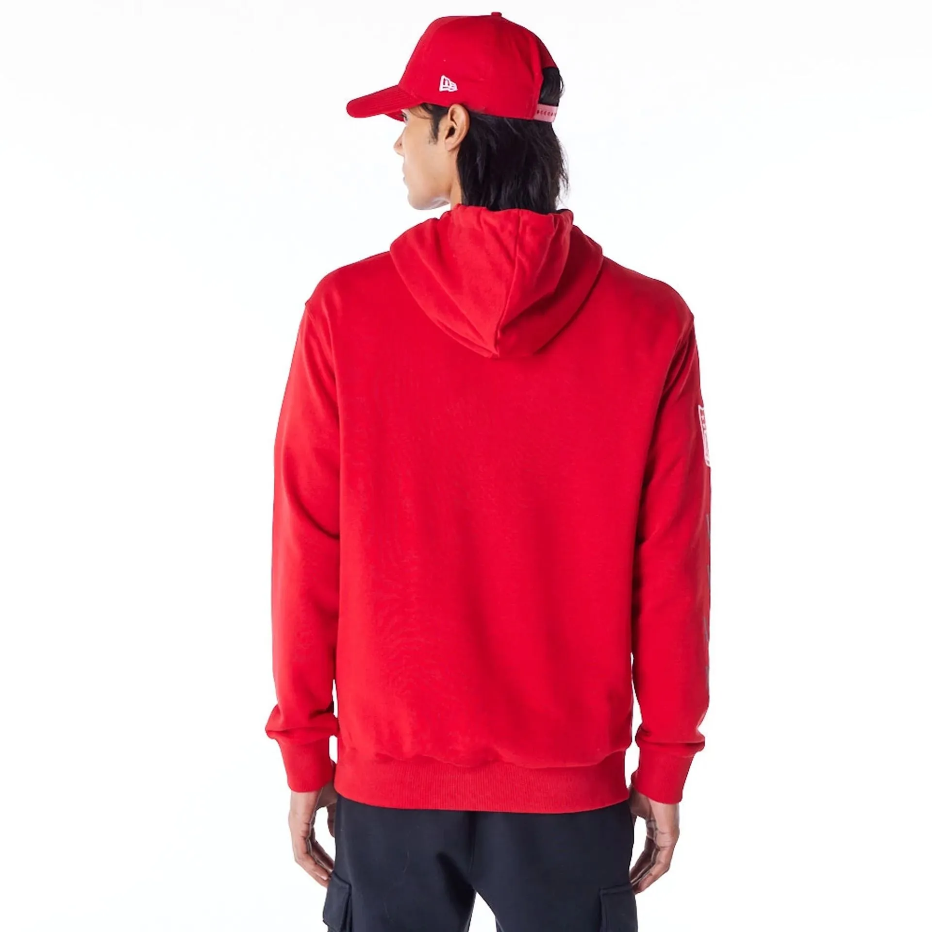 San Francisco 49ers NFL Patch Red Oversized Pullover Hoodie