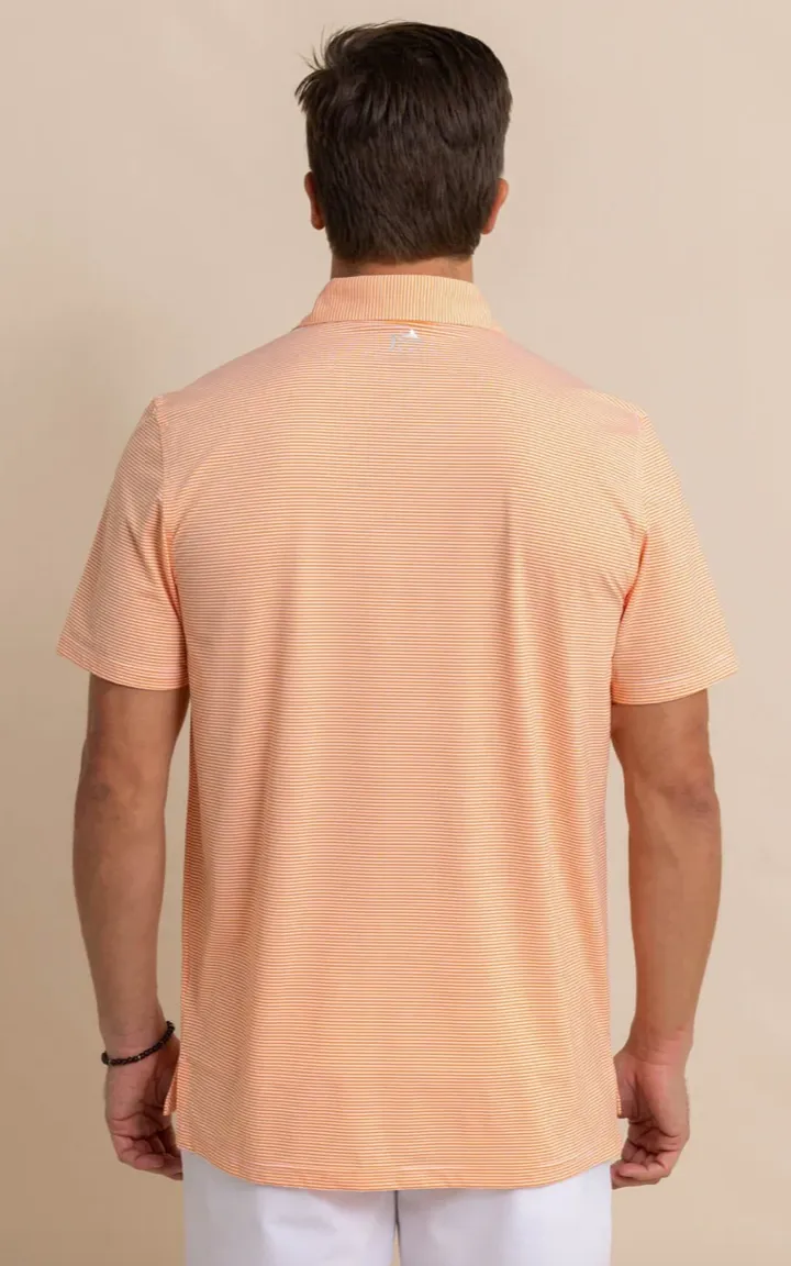 Southern Tide brrr°-eeze Meadowbrook Stripe Polo Orange