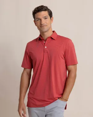 Southern Tide Men's SS Brrreeze Meadowbrook Stripe Polo / Mineral Red