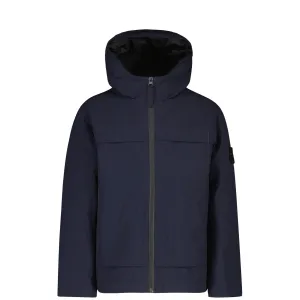 Stone Island Junior Navy Down Hooded Jacket