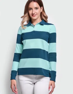 Striped Blue and White Polo Shirt