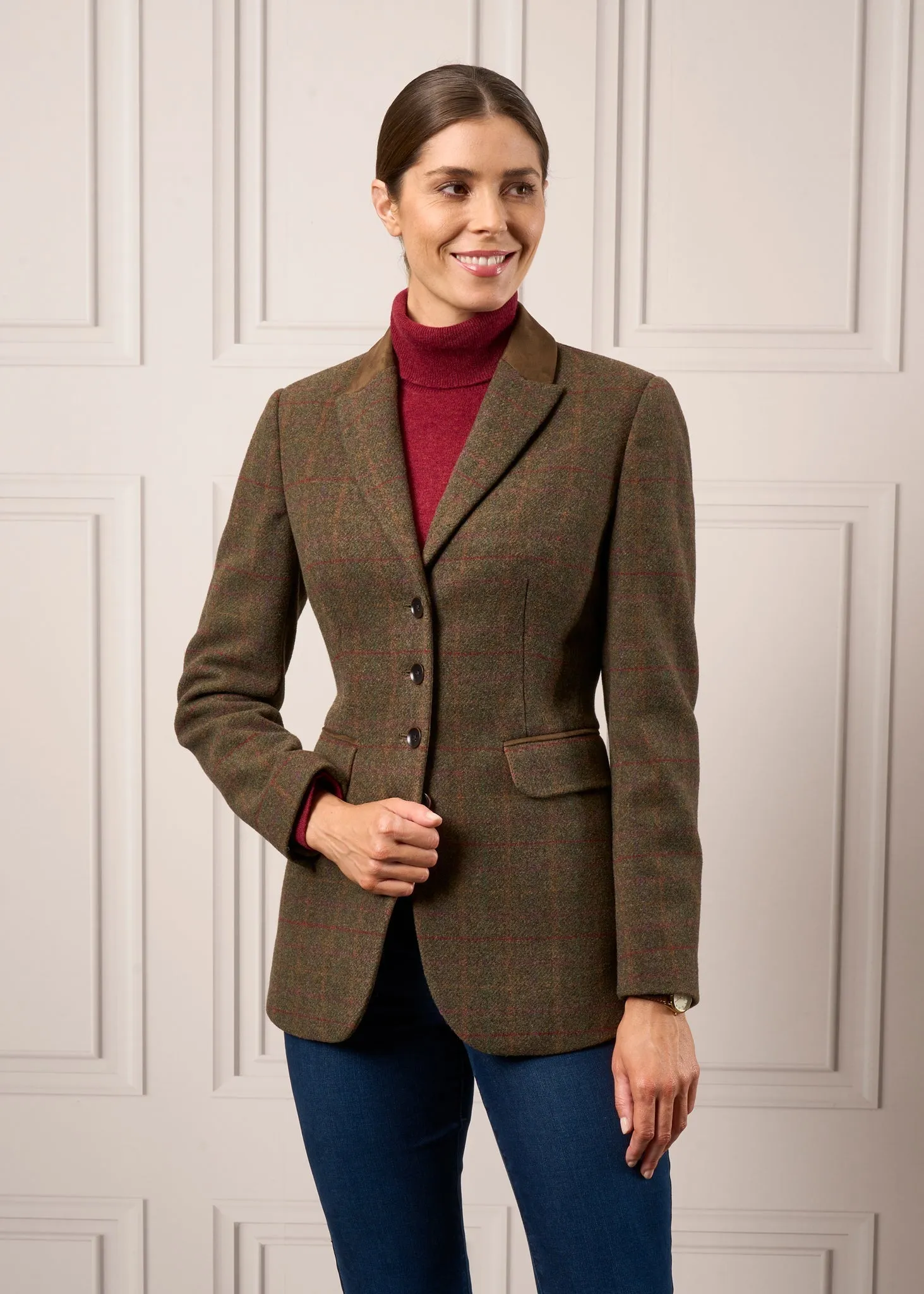 Surrey Ladies Tweed Blazer In Hemlock - Regular Fit