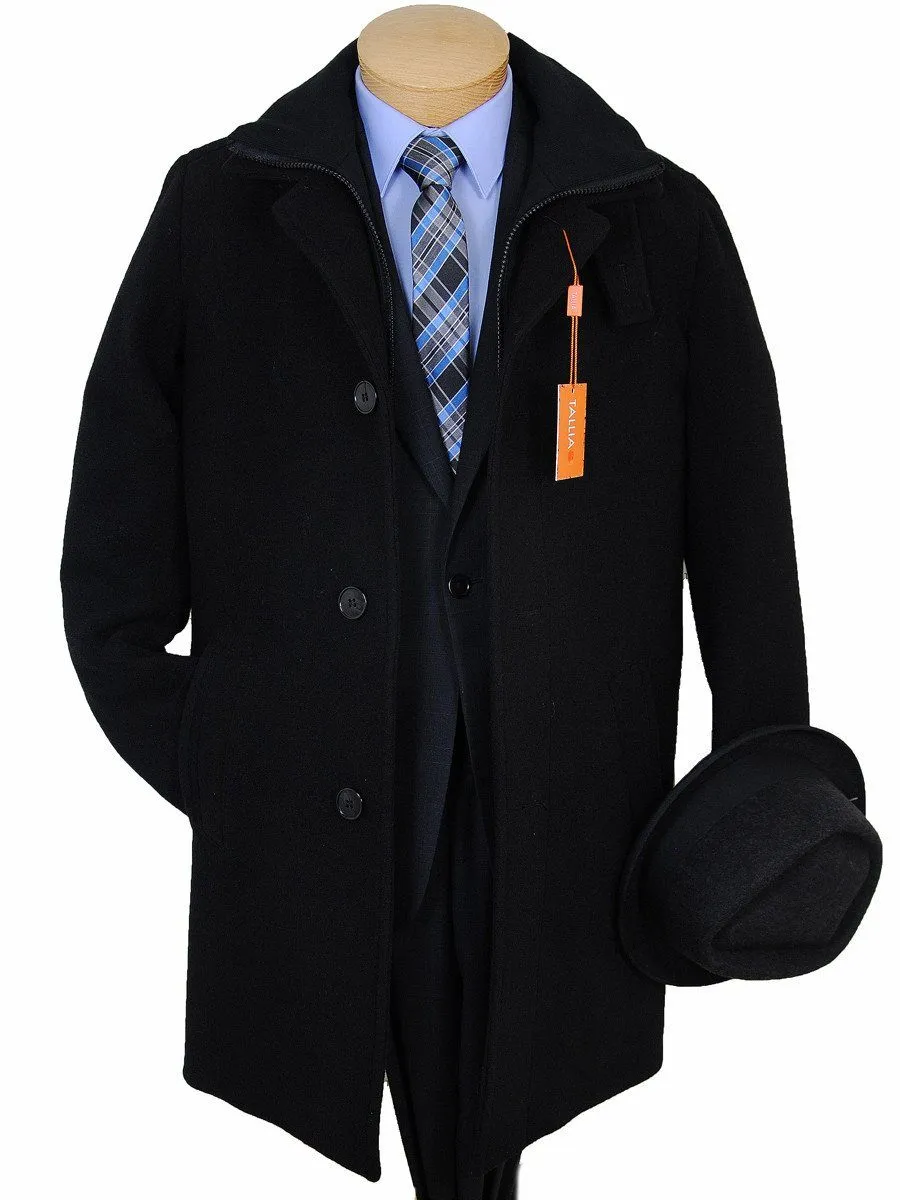 Tallia 17927 Boy's Outerwear - Melton Overcoat - Black