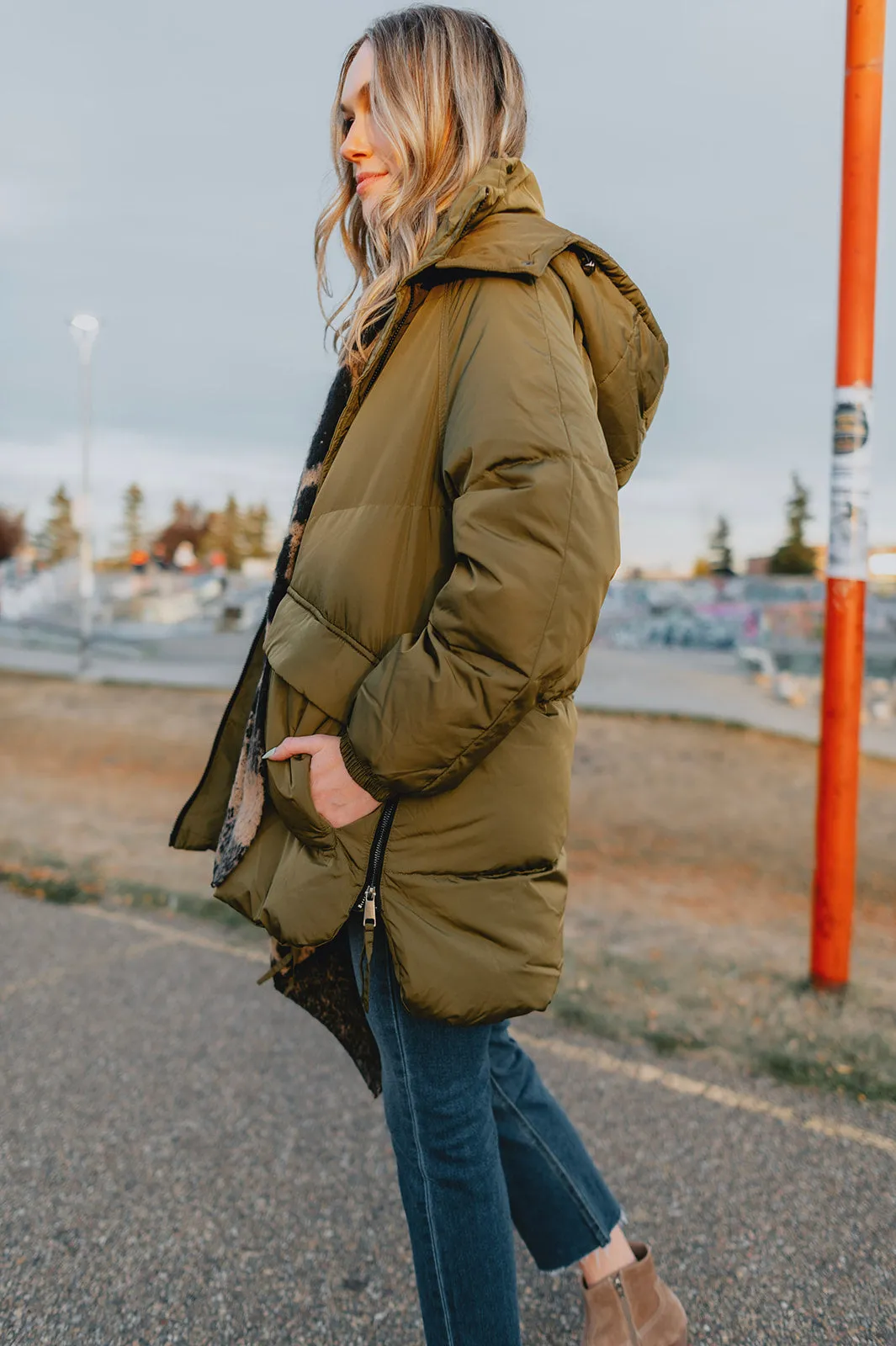 The Kae Puffer Coat - Olive