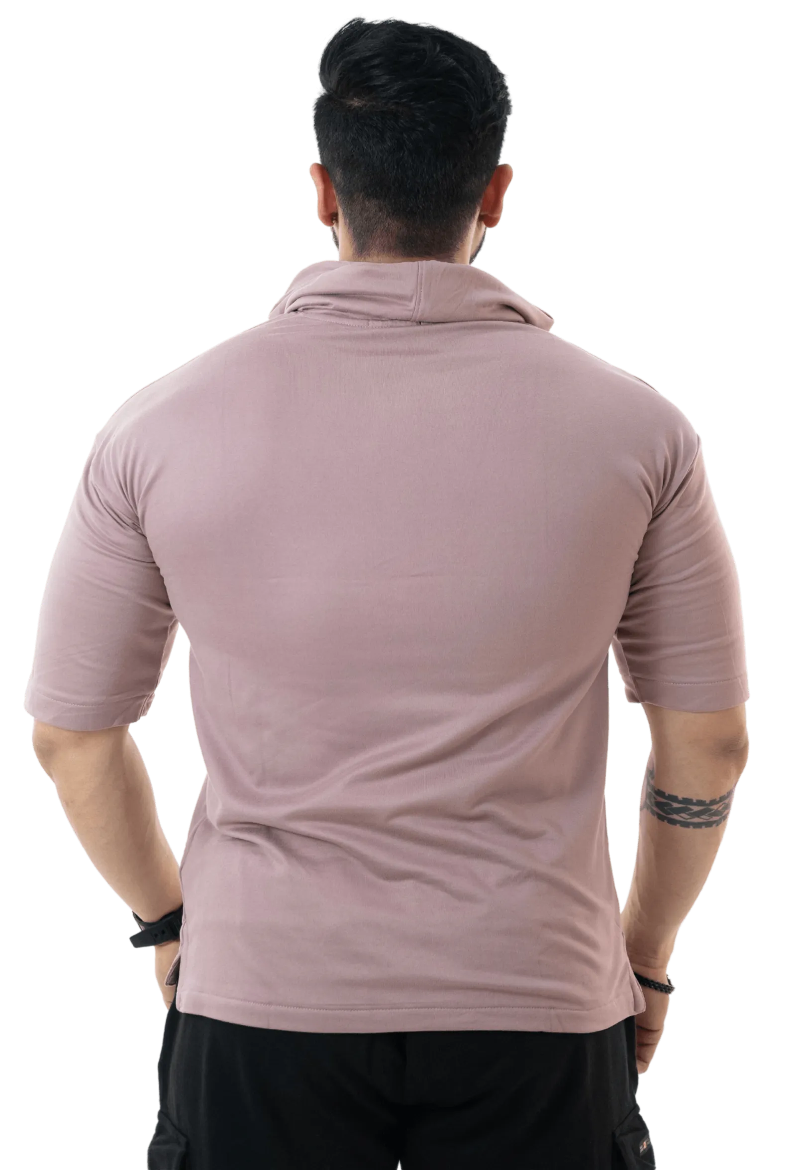 THiNK Men's Pastel Pink Drop Sleeves Hoodie