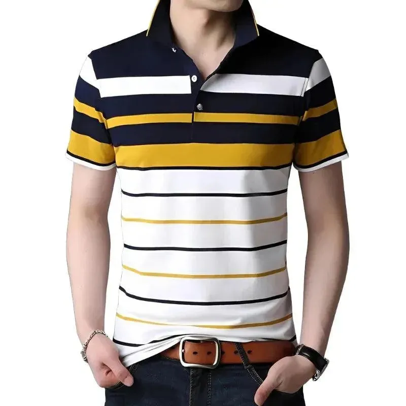 Timeless Striped Short Sleeve Polo Tee