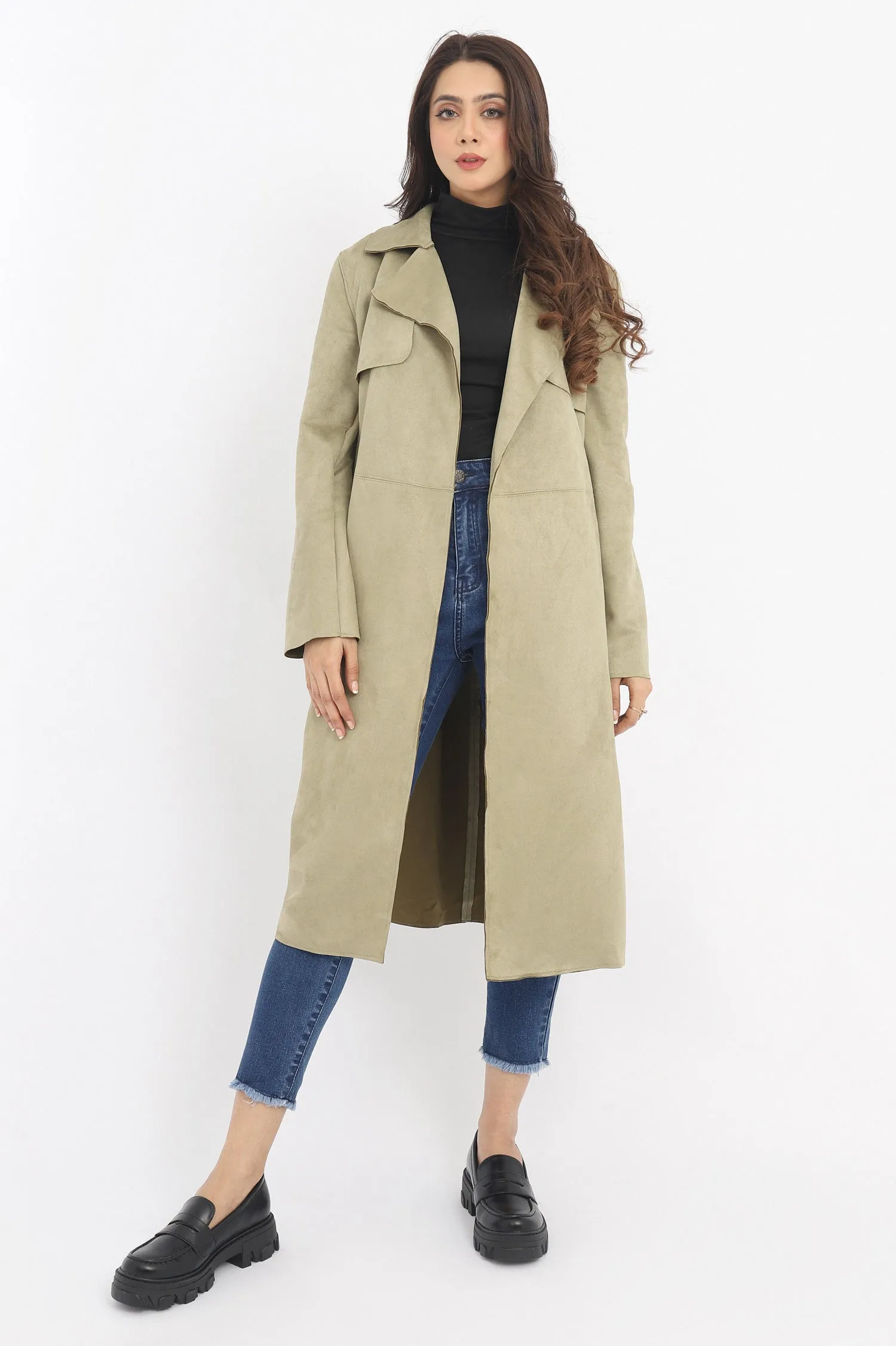 TRENCH COAT-ARMY-GREEN