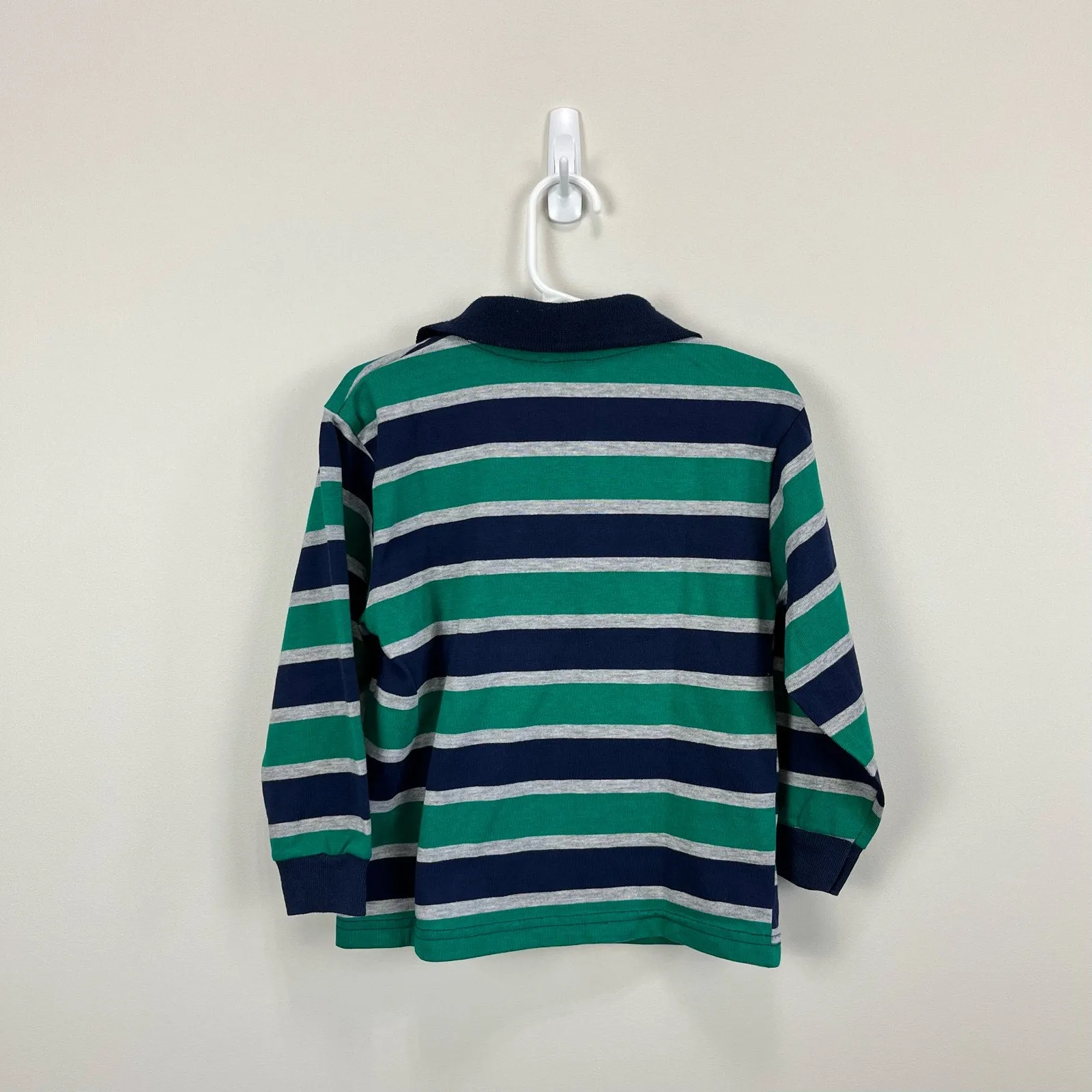 Vintage Healthtex Striped Long Sleeve Polo Shirt 5T