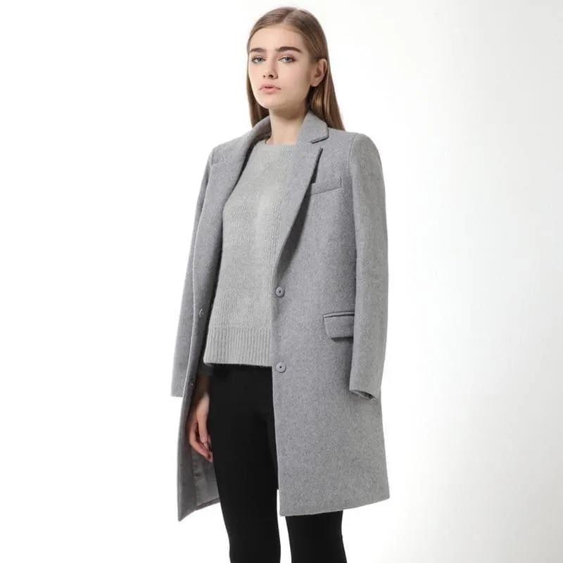 Winter Woolen Long Cashmere Coat