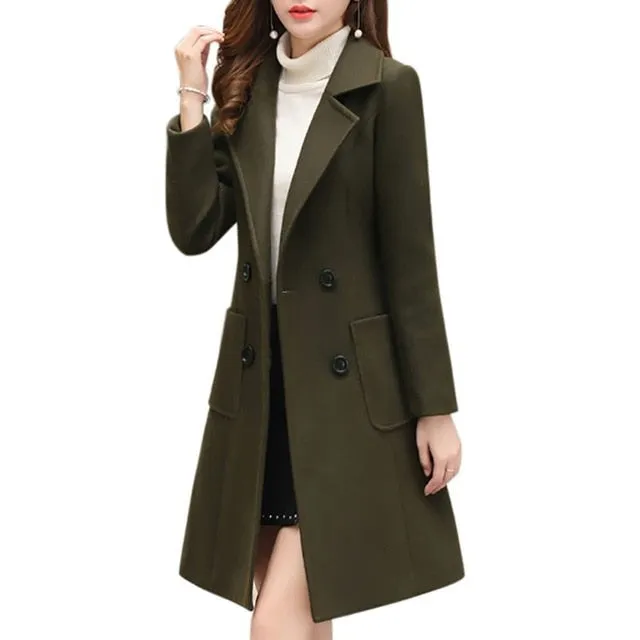 Women Overcoat Wool Fasion Clothes Winter Jacket Clothes Long Slim Outerwear Fur Coat Outerwear Women Clothes