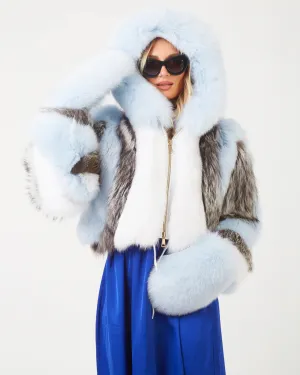 Women's Ice Hooded Fox Fur Jacket