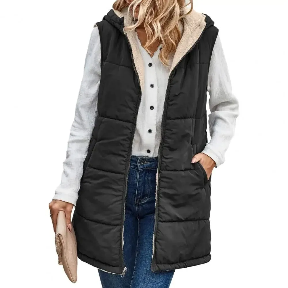 Women's vest with hood