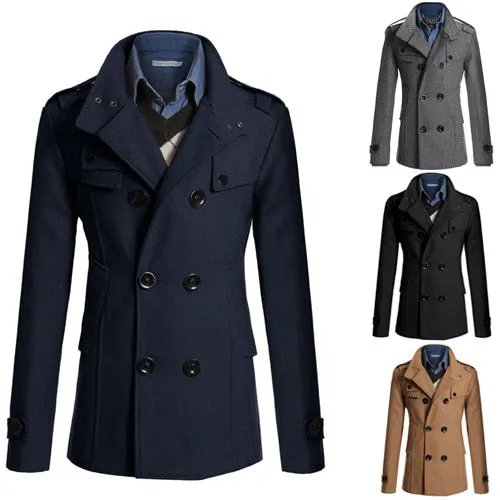 Woolen Double Breasted Coat