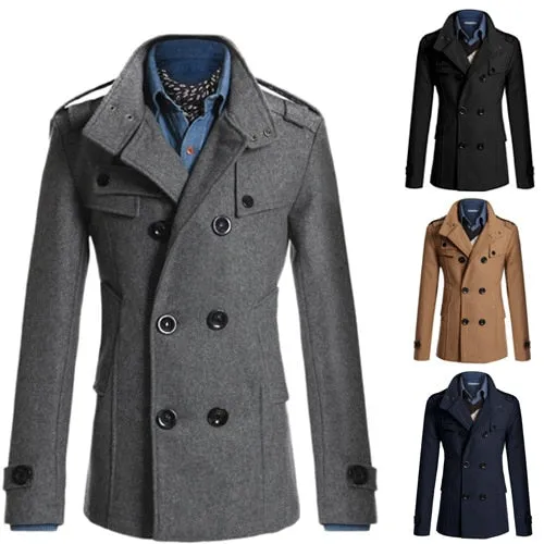 Woolen Double Breasted Coat