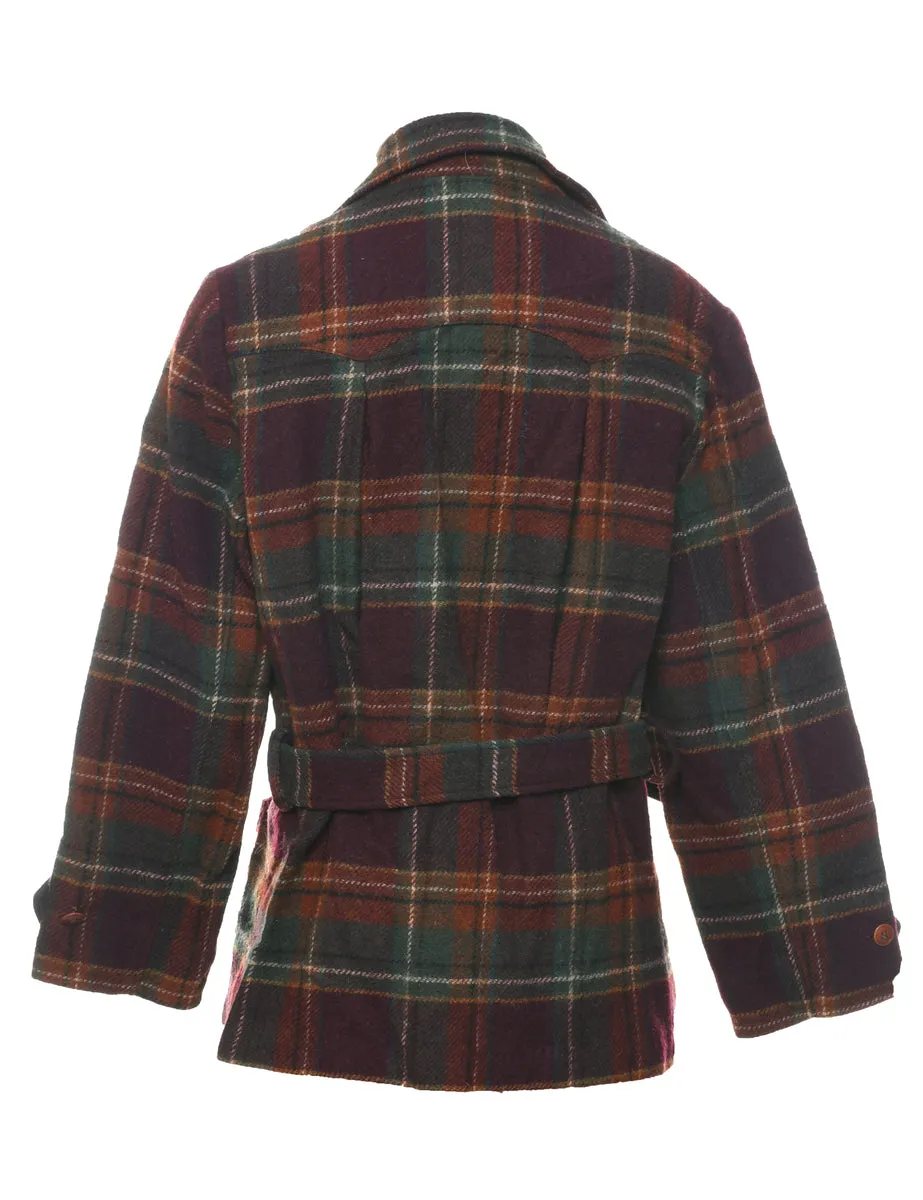 Woolrich Checked Wool Coat - M