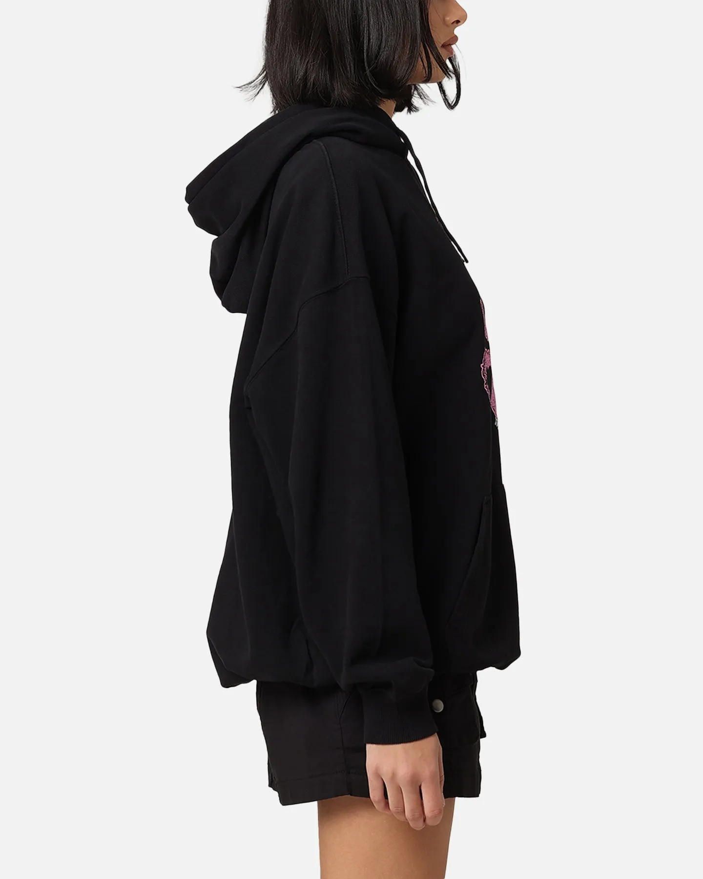 X-Girl Women's Teddy Oversized Hoodie Black