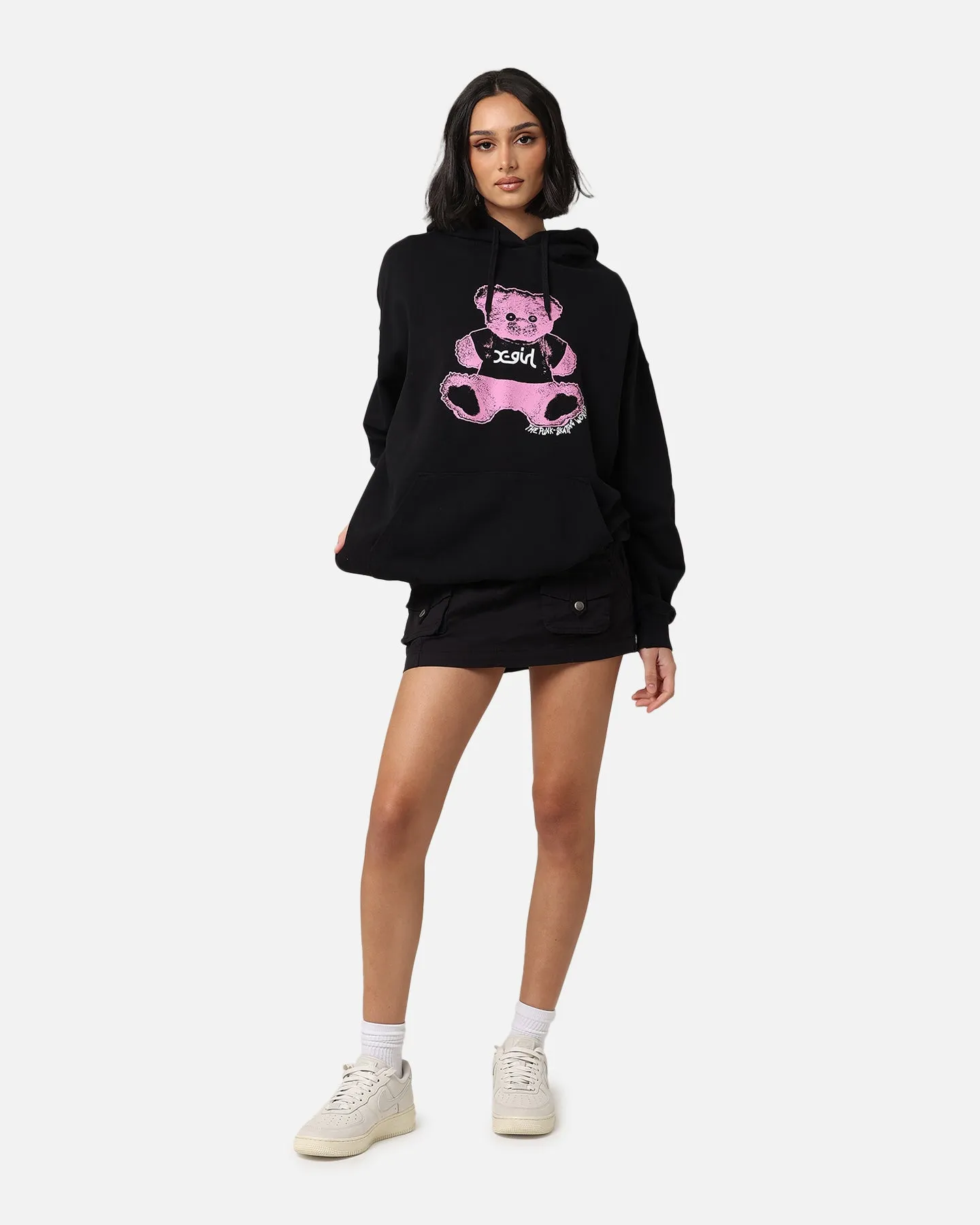 X-Girl Women's Teddy Oversized Hoodie Black