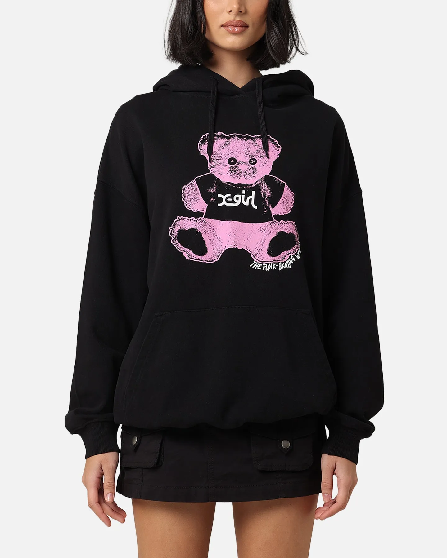 X-Girl Women's Teddy Oversized Hoodie Black