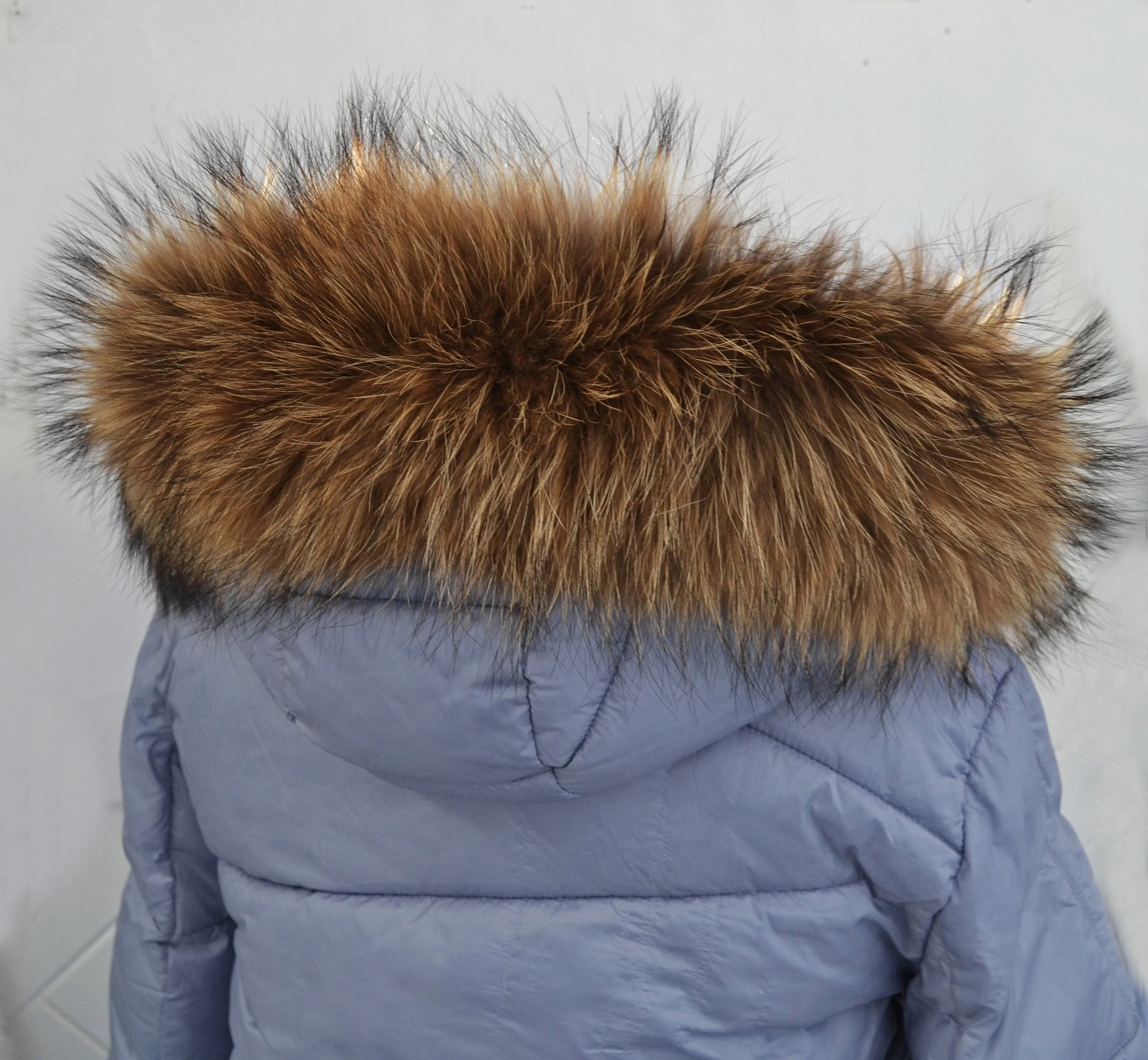 XL Real Finnish Raccoon Fur Collar, Trim for Hood (SKIN), 18-20 cm (Width by Fur)