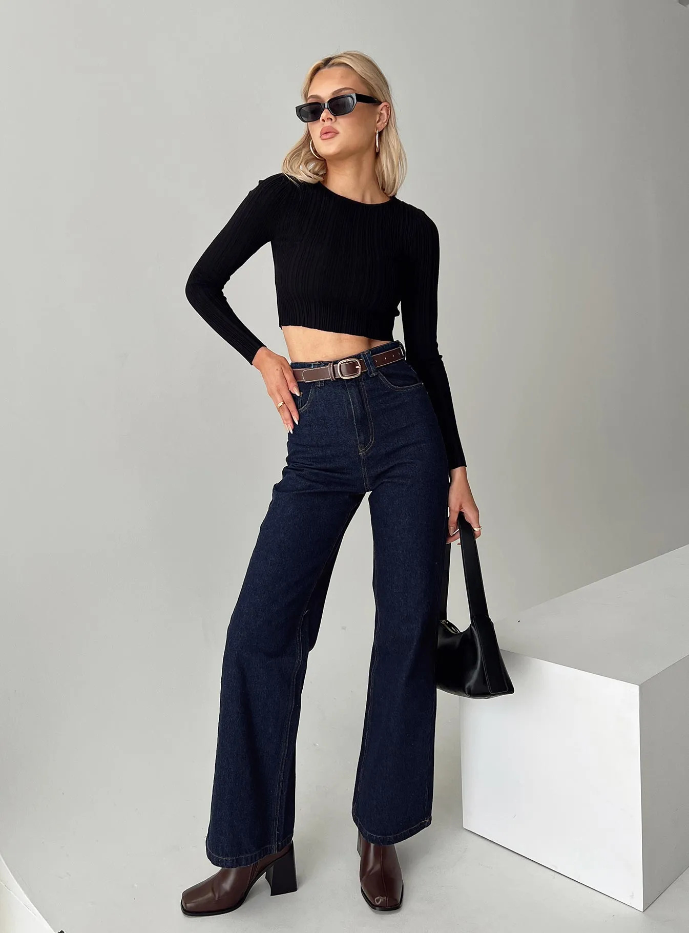 Zephee Wide Leg Jeans Dark Wash