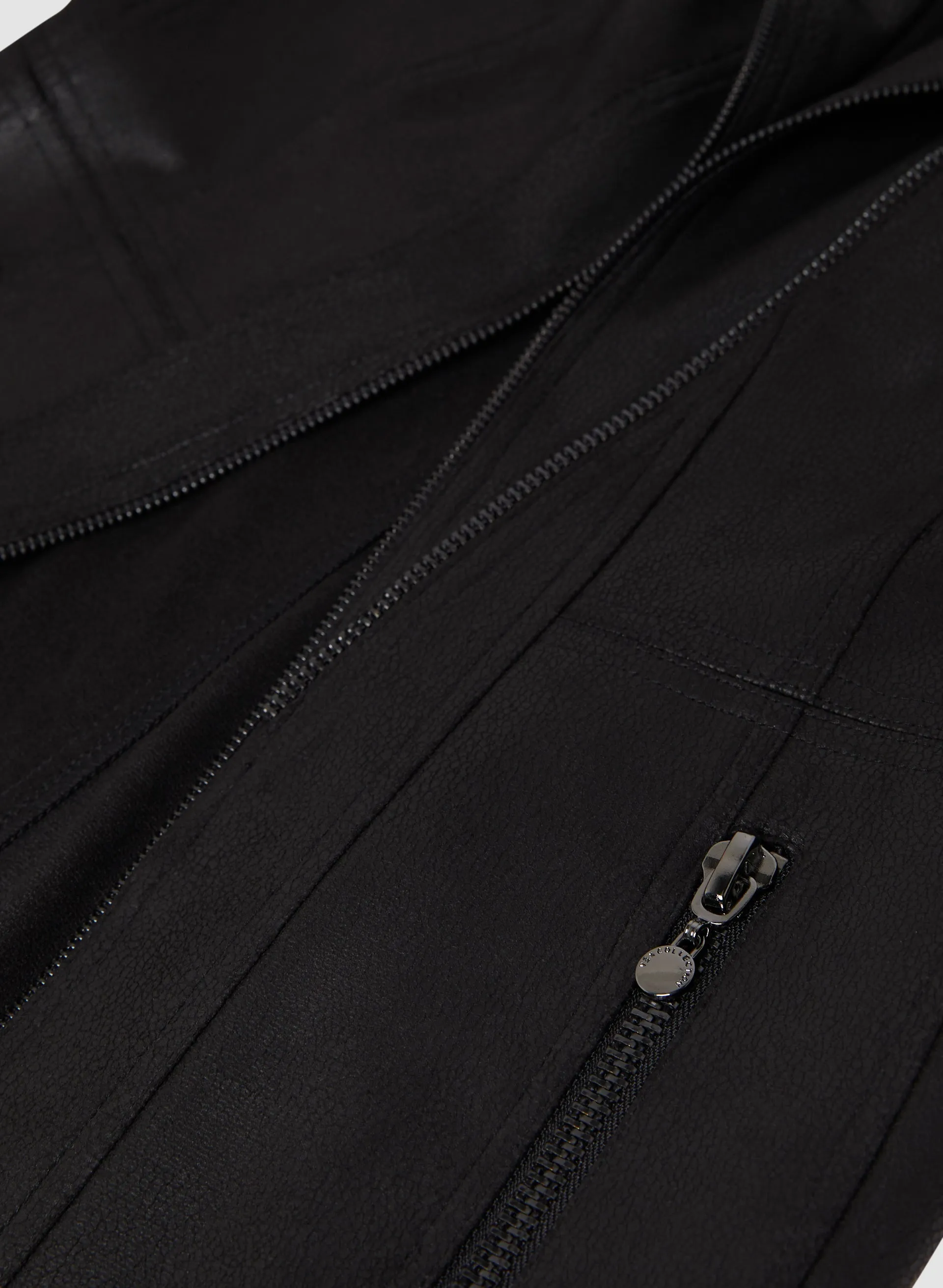 Zip Detail Faux Suede Redingote